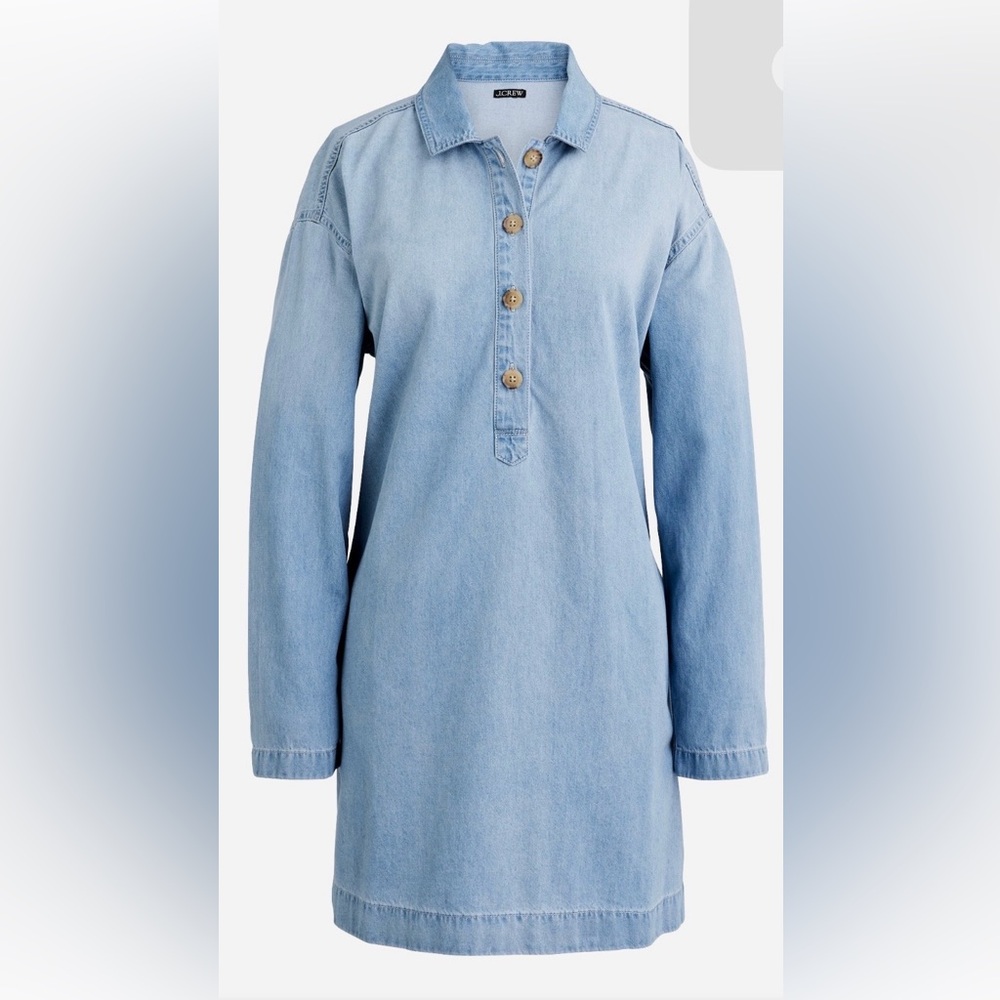 J. Crew Popover Chambray Denim Dress